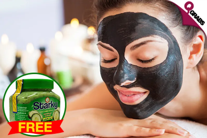 From QR69 Get Blemish Free Skin with a Gold OR Black Pearl Skin Brightening Mask with FREE Cucumber Scrub! (Up to QR421 Value)